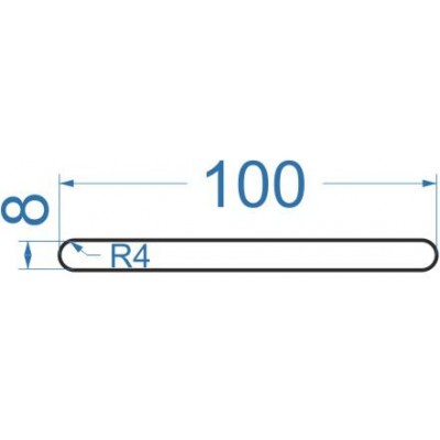 Смуга алюмінієва 100х8 мм, R4