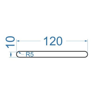 Смуга алюмінієва 120х10 мм, R5