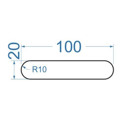 Смуга алюмінієва 100х20 мм, R10