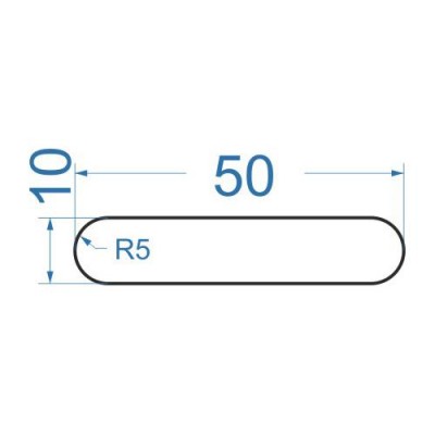 Полоса алюминиевая 50х10 мм, R5