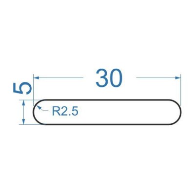 Полоса алюминиевая 30х5 мм, R2.5