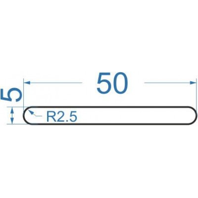 Полоса алюминиевая 50х5 мм, R2.5