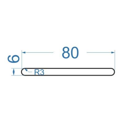 Полоса алюминиевая 80х6 мм, R3