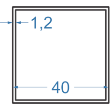 Труба алюмінієва квадратна 40x40x1,2 мм, АД31