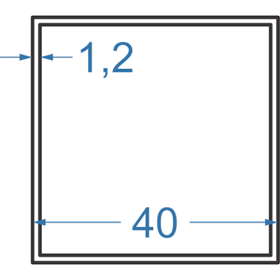 Труба алюмінієва квадратна 40x40x1,2 мм, АД31