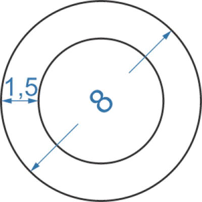 Труба алюминиевая круглая ø 8x1,5 мм без покрытия