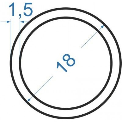 Труба алюмінієва кругла ø 18x1,5 мм без покриття