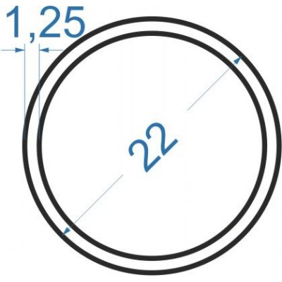 Труба алюмінієва кругла ø 22x1,25 мм, АД31